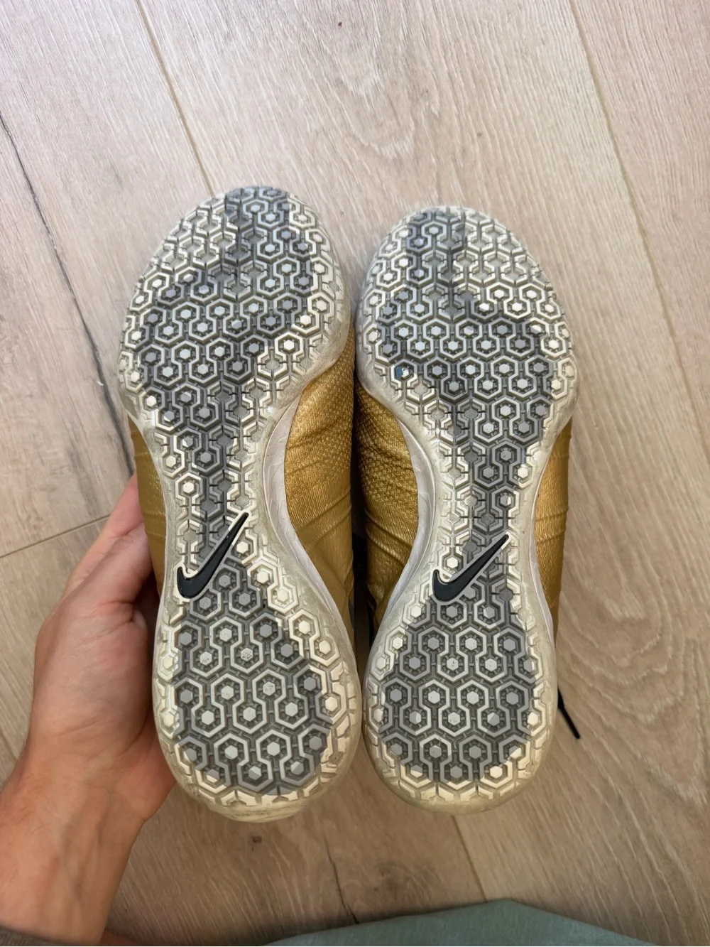 Nike Mercurial X Indoor Soccer shoes, gold, size 39 (unisex)